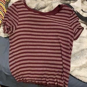 purple striped crop top